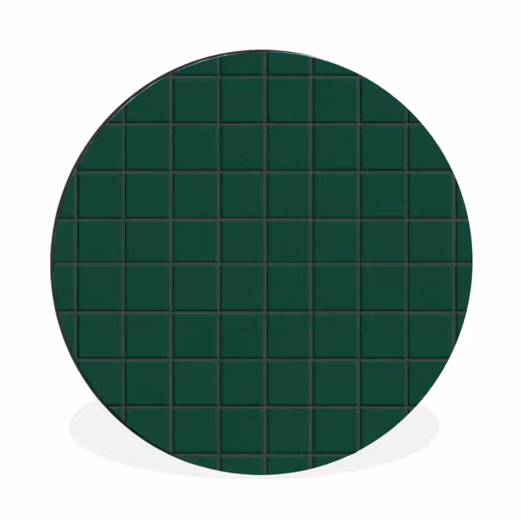 Patroon - Tegels - Dennen - Groen Wandcirkel aluminium klein 190 -3d