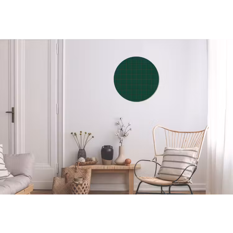 Patroon - Tegels - Dennen - Groen Wandcirkel aluminium klein 190 -woonkamer