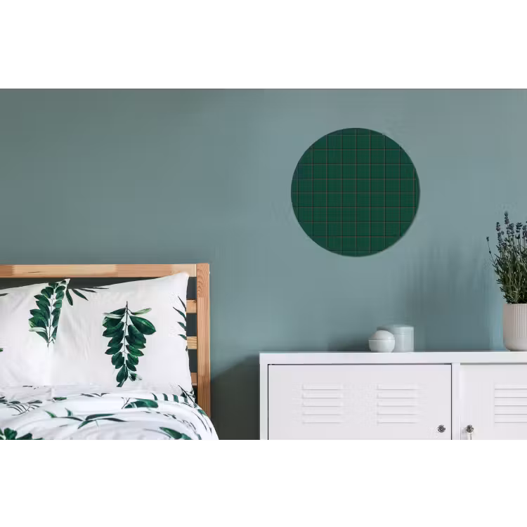 Patroon - Tegels - Dennen - Groen Wandcirkel aluminium klein 190 -slaapkamer