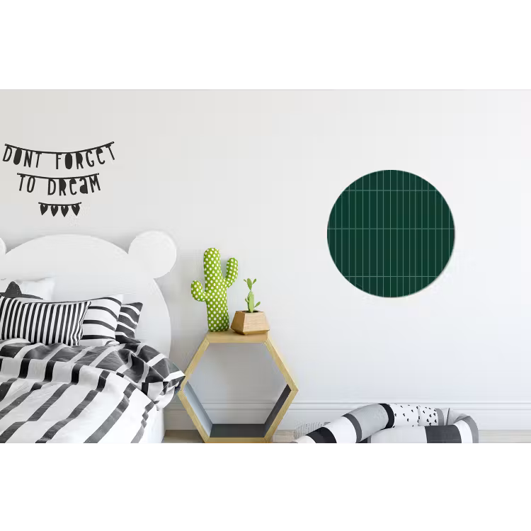 Patroon - Tegels - Donkergroen Wandcirkel aluminium klein 190 -kinderkamer