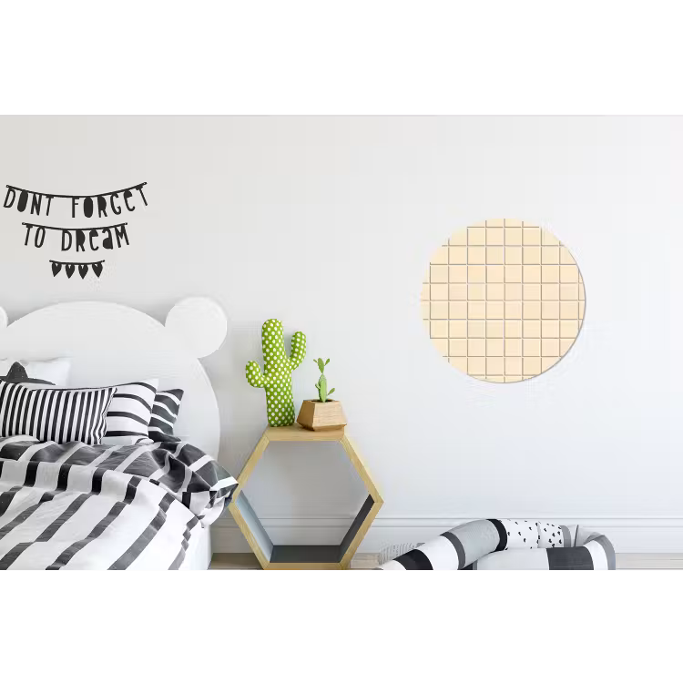 Patroon - Tegels - Gebroken - Wit Wandcirkel aluminium klein 190 -kinderkamer