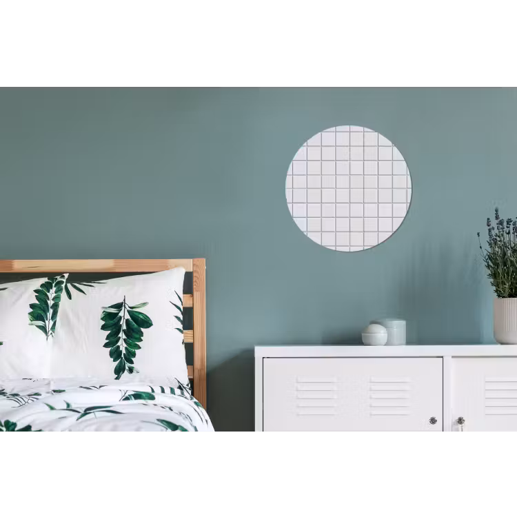 Patroon - Tegels - Grijs - Wit Wandcirkel aluminium klein 190 -slaapkamer