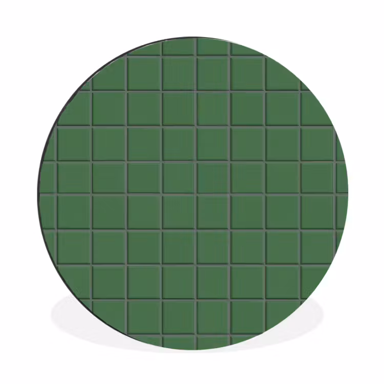 Patroon - Tegels - Groen Wandcirkel aluminium klein 190 -3d