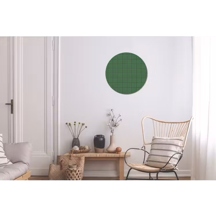 Patroon - Tegels - Groen Wandcirkel aluminium klein 190 -woonkamer