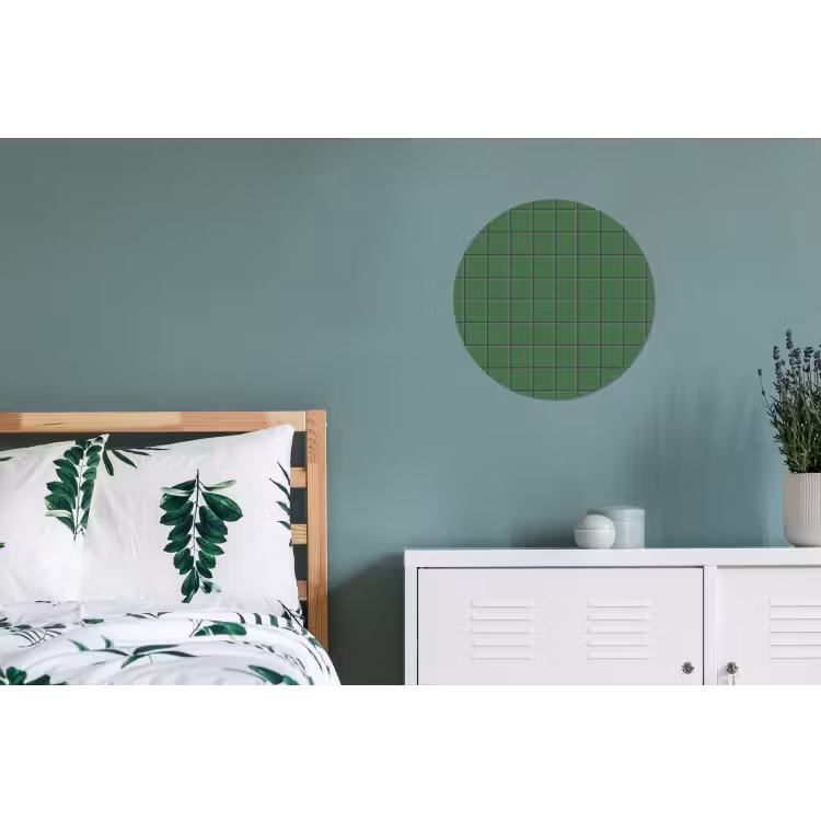Patroon - Tegels - Groen Wandcirkel aluminium klein 190 -slaapkamer
