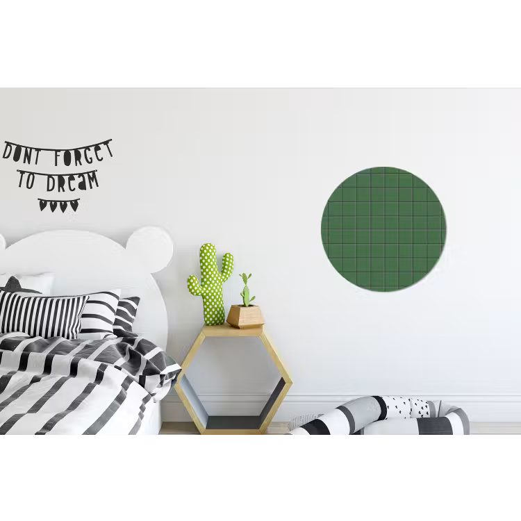 Patroon - Tegels - Groen Wandcirkel aluminium klein 190 -kinderkamer