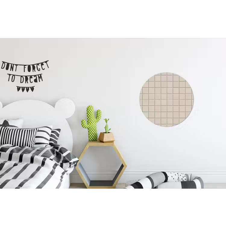 Patroon - Tegels - Taupe Wandcirkel aluminium klein 190 -kinderkamer