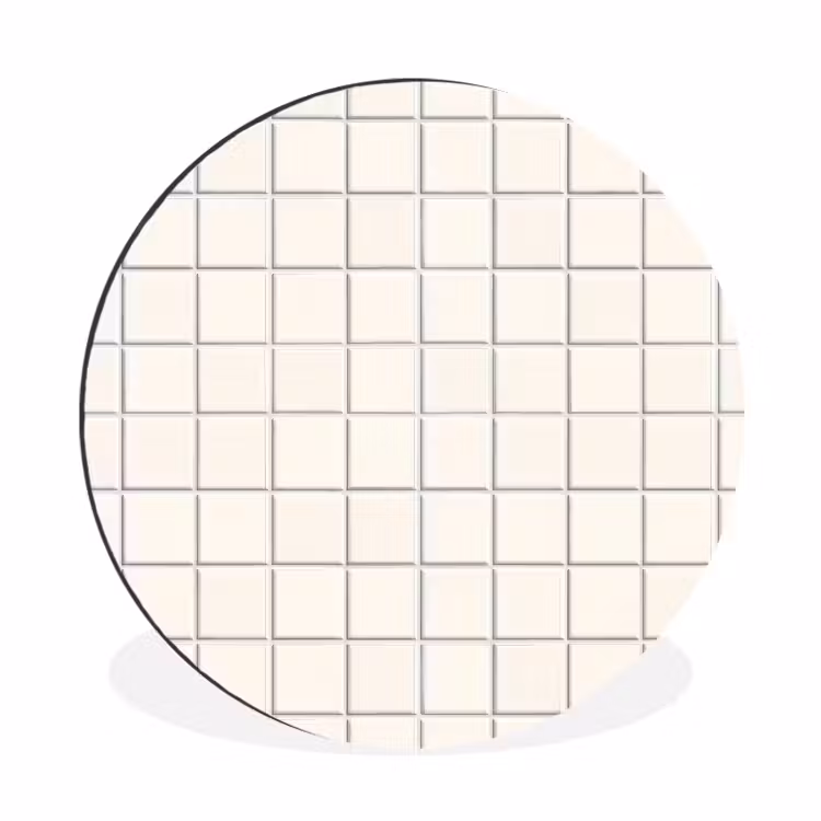 Patroon - Tegels - Wit Wandcirkel aluminium klein 190 -3d