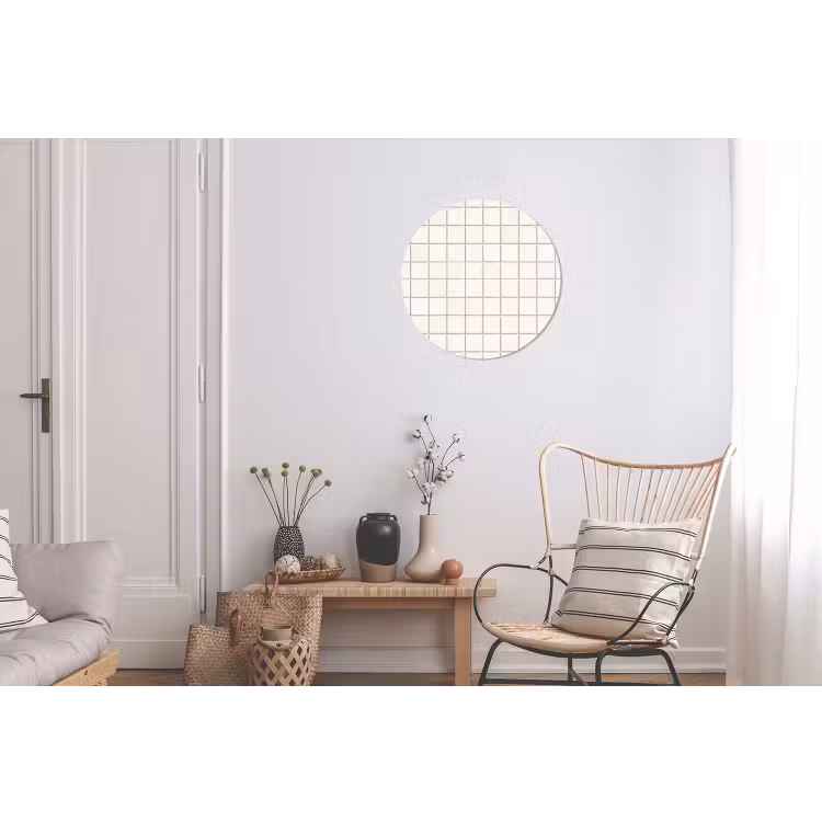 Patroon - Tegels - Wit Wandcirkel aluminium klein 190 -woonkamer