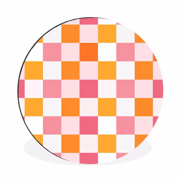 Patroon - Vierkant - Roze Wandcirkel aluminium klein 190 -3d