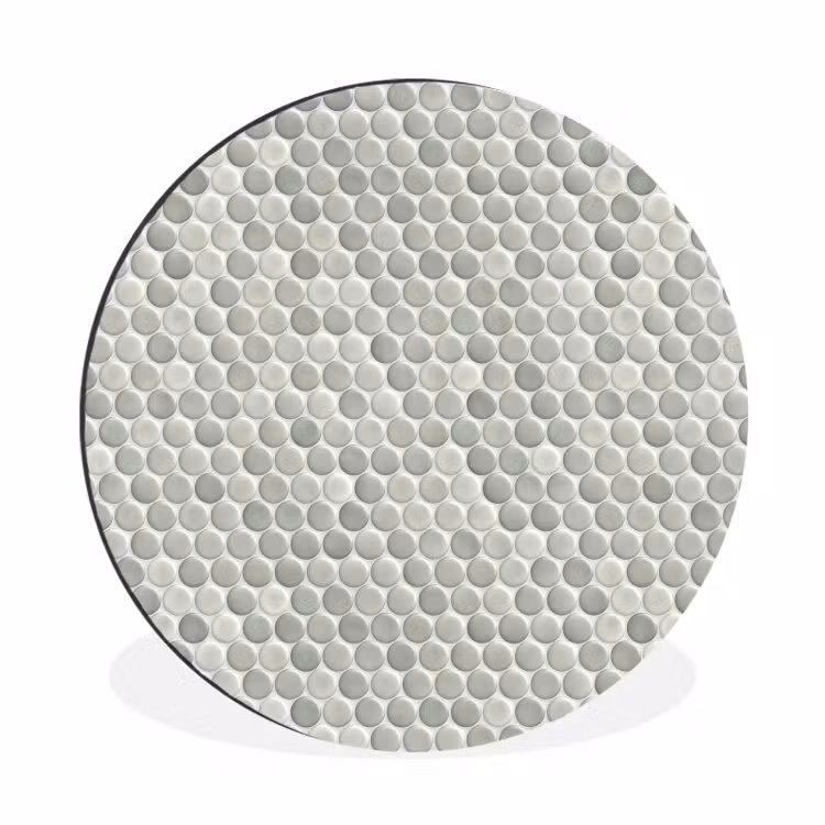 Penny - Mozaïek - Lichtgrijs Wandcirkel aluminium klein 190 -3d