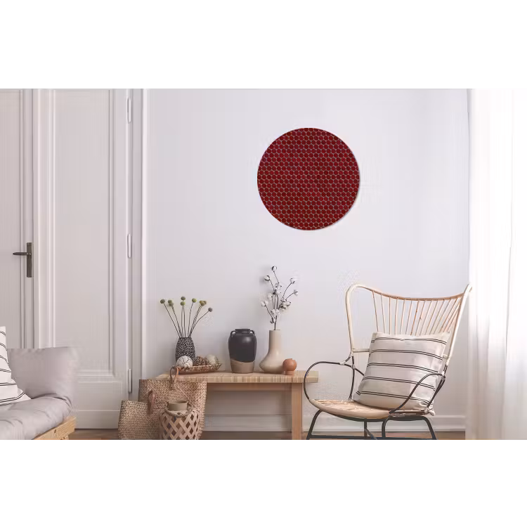 Penny - Mozaïek - Rond - Rood Wandcirkel aluminium klein 190 -woonkamer