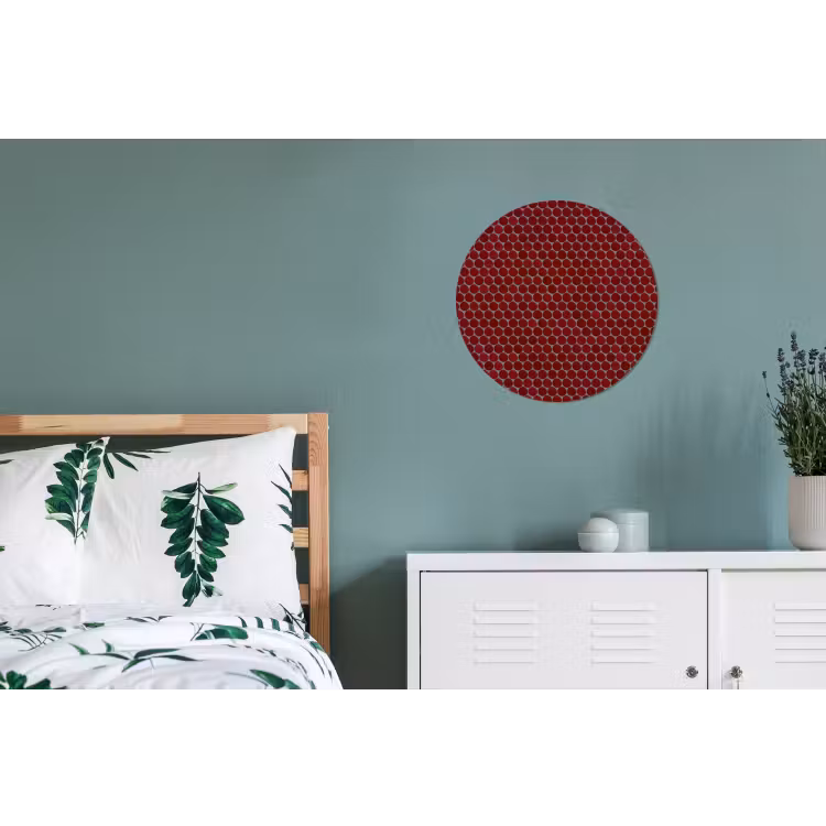 Penny - Mozaïek - Rond - Rood Wandcirkel aluminium klein 190 -slaapkamer