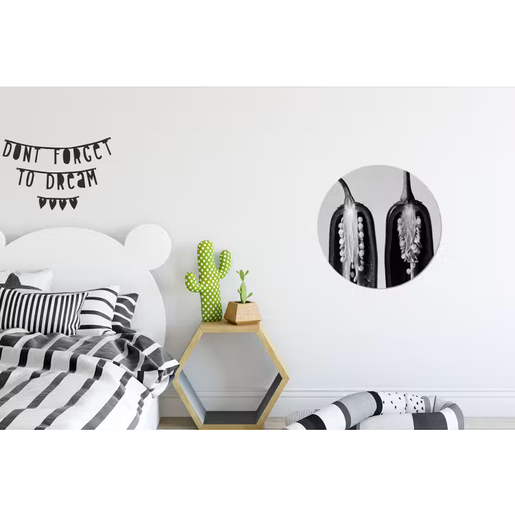 Pepers - Zwart - Wit - Zaadlijsten Wandcirkel aluminium klein -kinderkamer