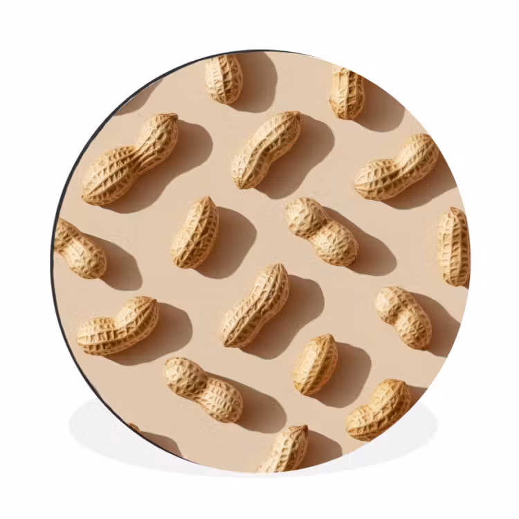 Pinda's - Patroon - Beige Wandcirkel aluminium klein -3d