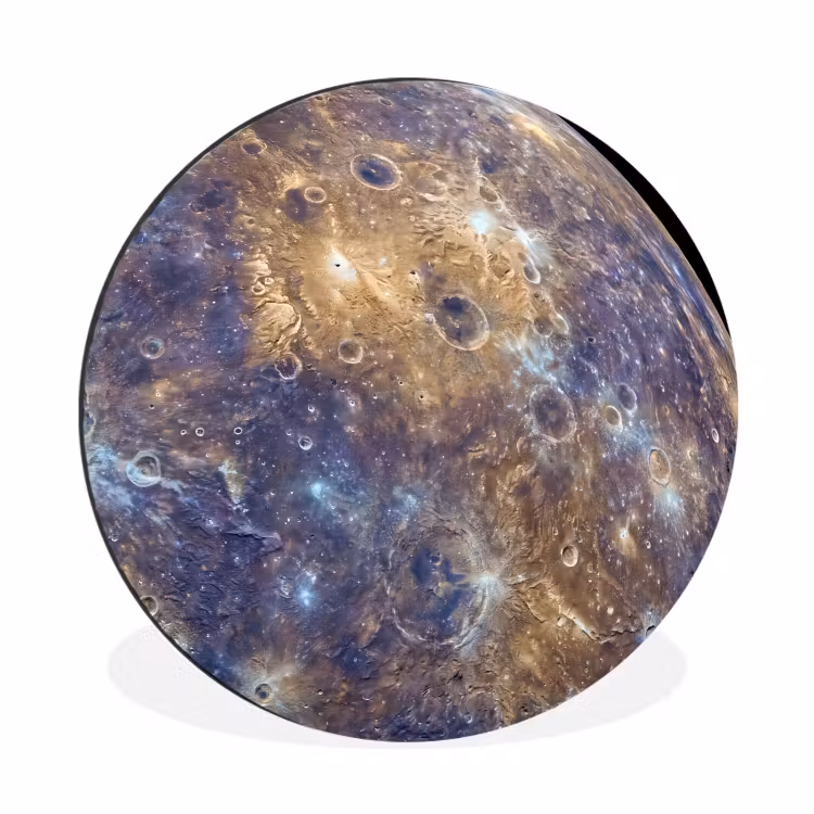 Muurcirkel aluminium - Planeet - Kraters - Ruimte - Planeet - Kraters - Ruimte Wandcirkel aluminium klein