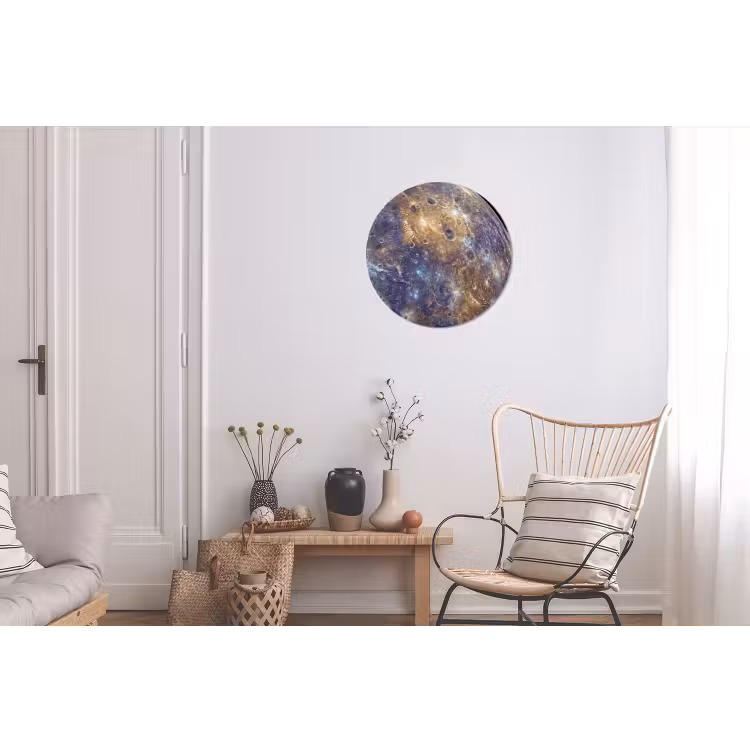 Muurcirkel aluminium - Planeet - Kraters - Ruimte - Planeet - Kraters - Ruimte Wandcirkel aluminium klein