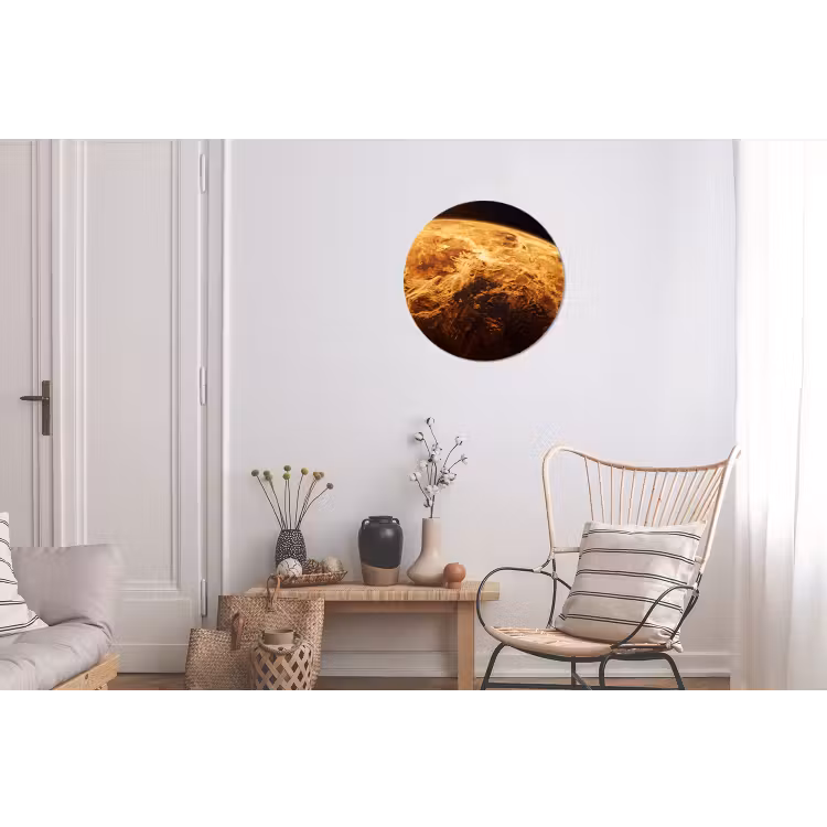 Muurcirkel aluminium - Planeet - Ruimte - Oranje - Planeet - Ruimte - Oranje Wandcirkel aluminium klein