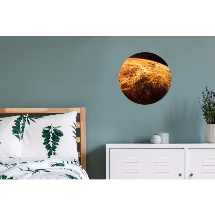 Muurcirkel aluminium - Planeet - Ruimte - Oranje - Planeet - Ruimte - Oranje Wandcirkel aluminium klein