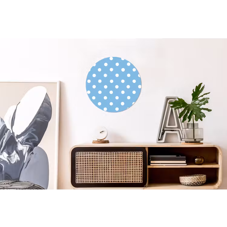 Polka - Dots - Blauw Wandcirkel aluminium klein 190 -kantoor