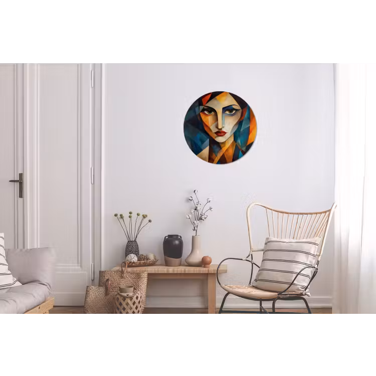Portret - Abstract - Vormen Wandcirkel aluminium klein -woonkamer
