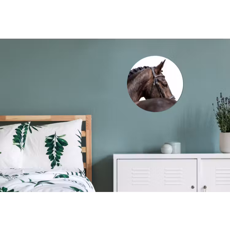 Portret - Paard - Elegant Wandcirkel aluminium klein -slaapkamer