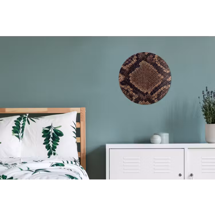 Python - Schubben - Brons Wandcirkel aluminium klein -slaapkamer