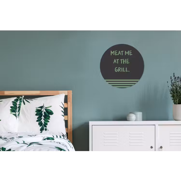 Quote - Groen - Grill - Zomer Wandcirkel aluminium klein -slaapkamer