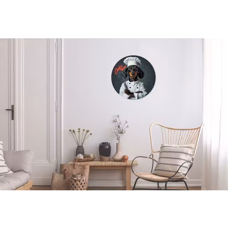 Quote - Neon - Hond - Kokskleding Wandcirkel aluminium klein -woonkamer