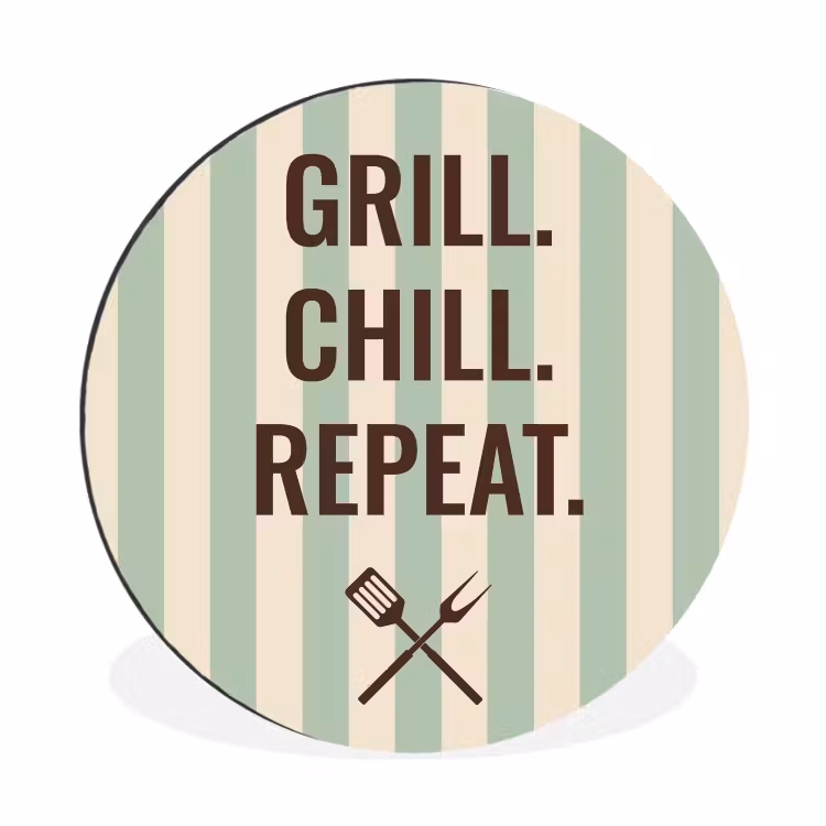 Quote - Strepen - Grill Wandcirkel aluminium klein -3d