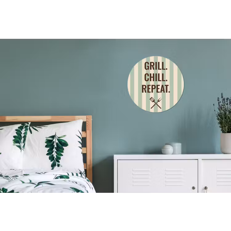 Quote - Strepen - Grill Wandcirkel aluminium klein -slaapkamer