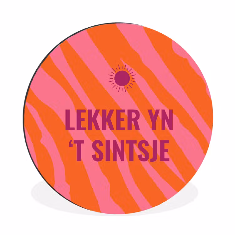 Quote - Zomer - Roze Wandcirkel aluminium klein -3d
