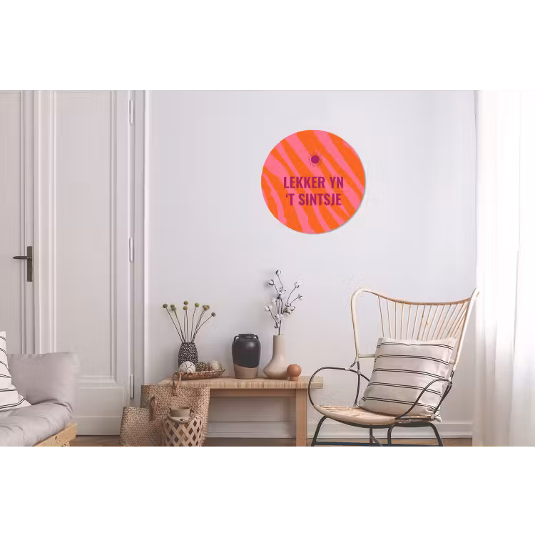 Quote - Zomer - Roze Wandcirkel aluminium klein -woonkamer