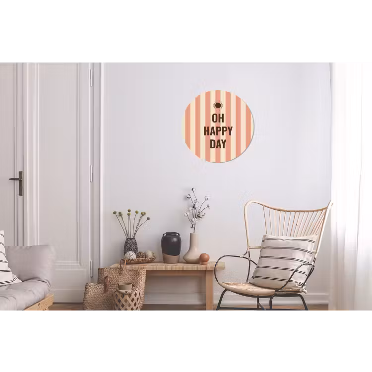 Quote - Zomer - Strepen Wandcirkel aluminium klein -woonkamer