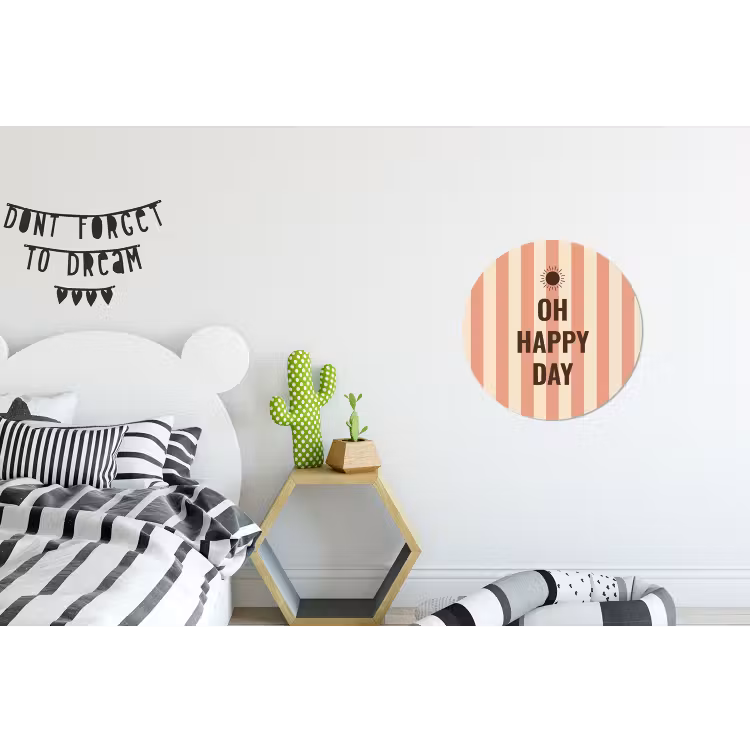 Quote - Zomer - Strepen Wandcirkel aluminium klein -kinderkamer