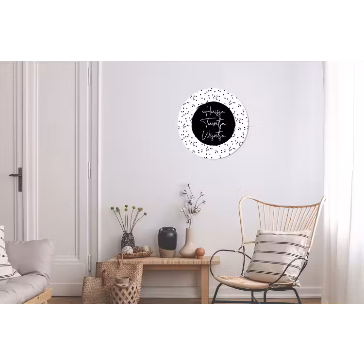 Quotes - Huisje. Tuintje. Wijntje. - Wijn - Tekst Wandcirkel aluminium klein -woonkamer