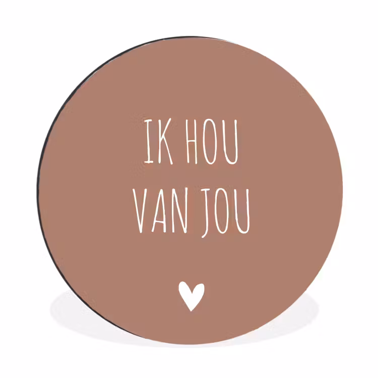 Quotes - Ik hou van jou - Spreuken Wandcirkel aluminium klein -3d