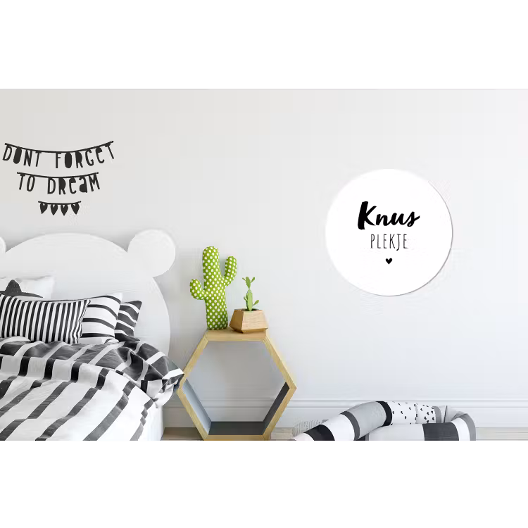 Quotes - Knus plekje - Tuin - Tekst Wandcirkel aluminium klein -kinderkamer