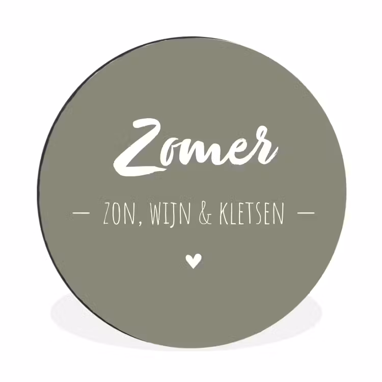 Quotes - Zomer, zon, wijn & kletsen - Tekst - Zomer Wandcirkel aluminium klein -3d