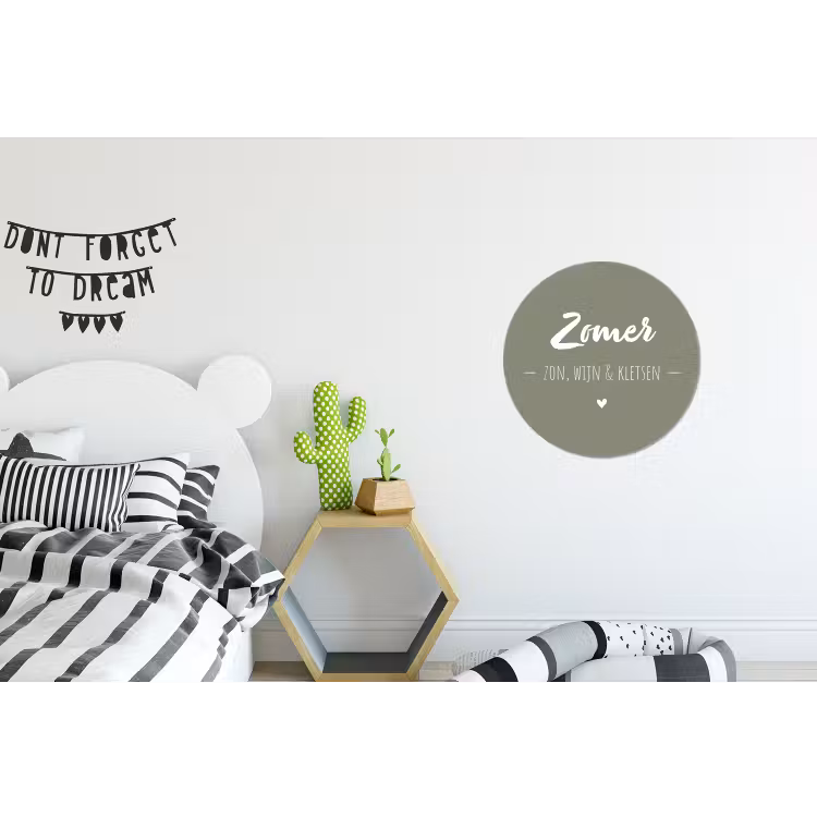 Quotes - Zomer, zon, wijn & kletsen - Tekst - Zomer Wandcirkel aluminium klein -kinderkamer