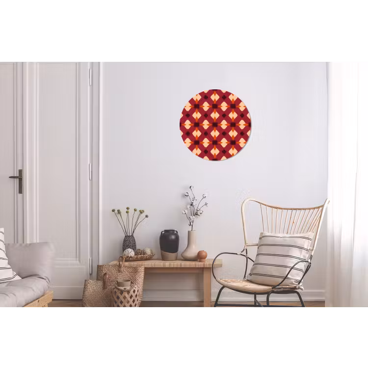 Retro - Patroon - Kleurrijk Wandcirkel aluminium klein 190 -woonkamer