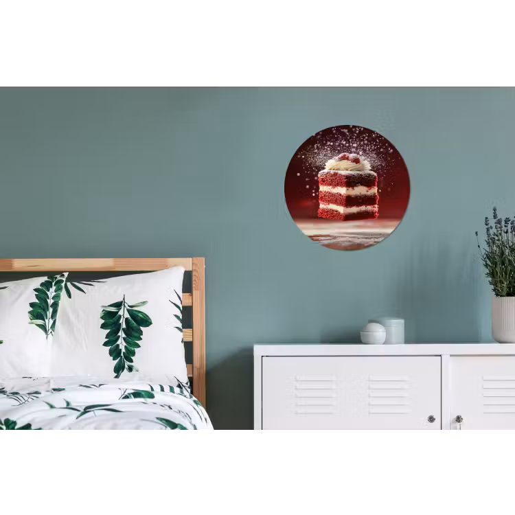 Rode - Velvet - Taart - Eten Wandcirkel aluminium klein -slaapkamer