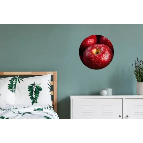 Rood - Appels - Fruit Wandcirkel aluminium klein -slaapkamer