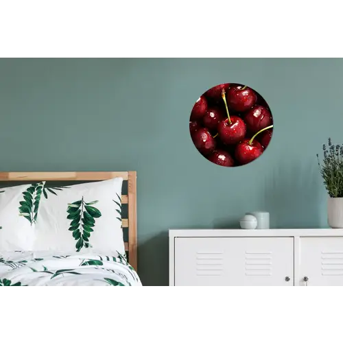 Rood - Fruit - Kersen Wandcirkel aluminium klein -slaapkamer