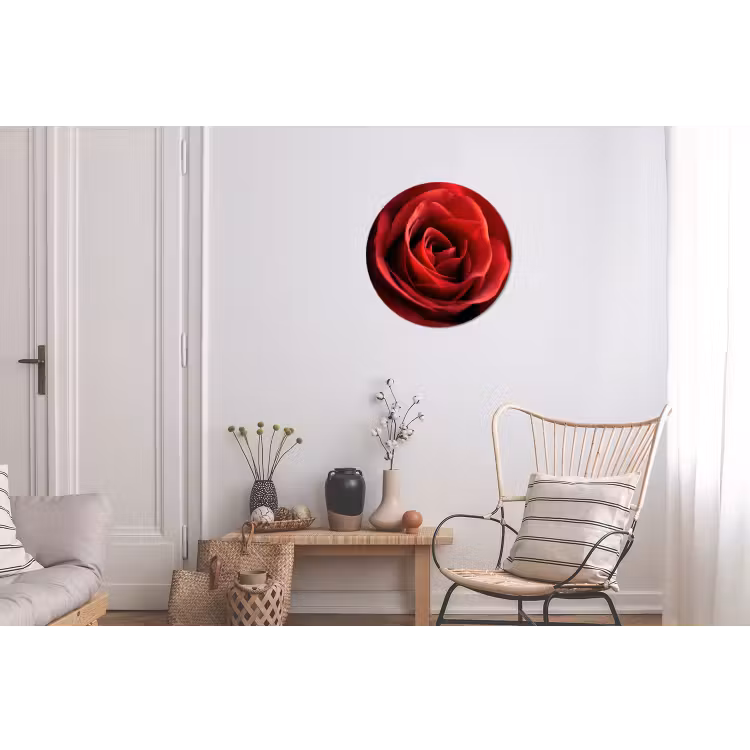 Rood - Roos - Romantisch Wandcirkel aluminium klein -woonkamer