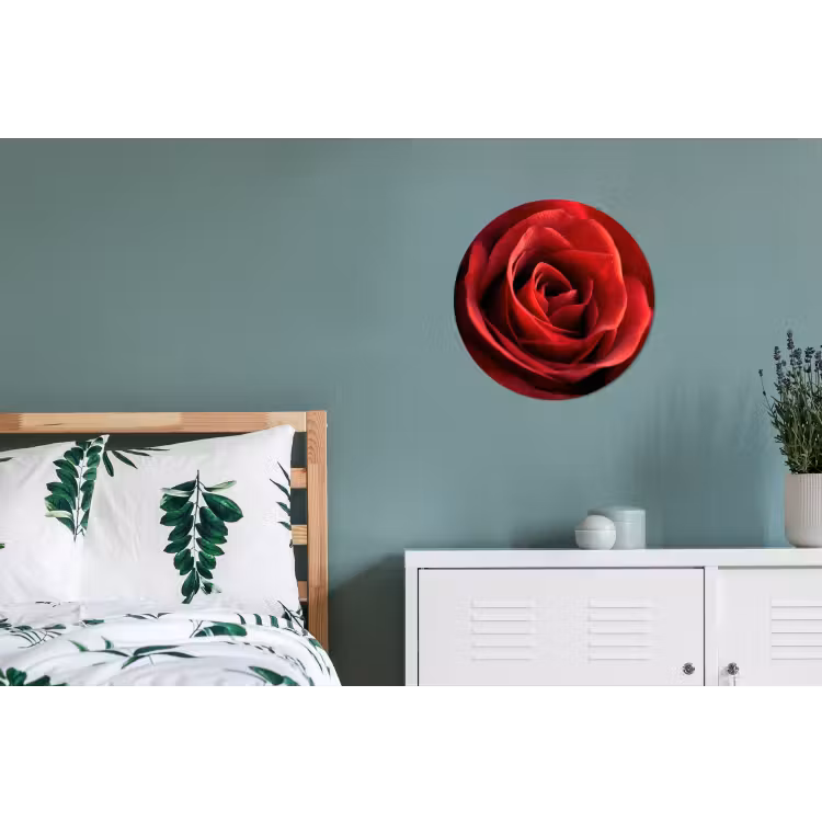 Rood - Roos - Romantisch Wandcirkel aluminium klein -slaapkamer