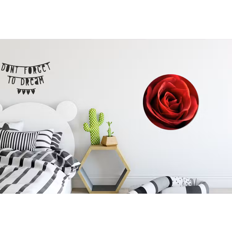 Rood - Roos - Romantisch Wandcirkel aluminium klein -kinderkamer