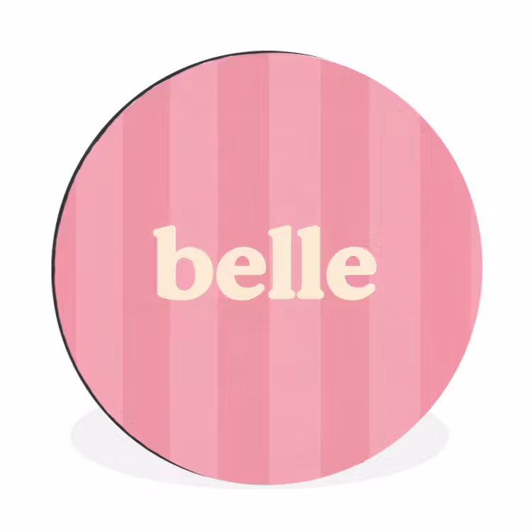 Roze - Gestreept - Belle Wandcirkel aluminium klein -3d