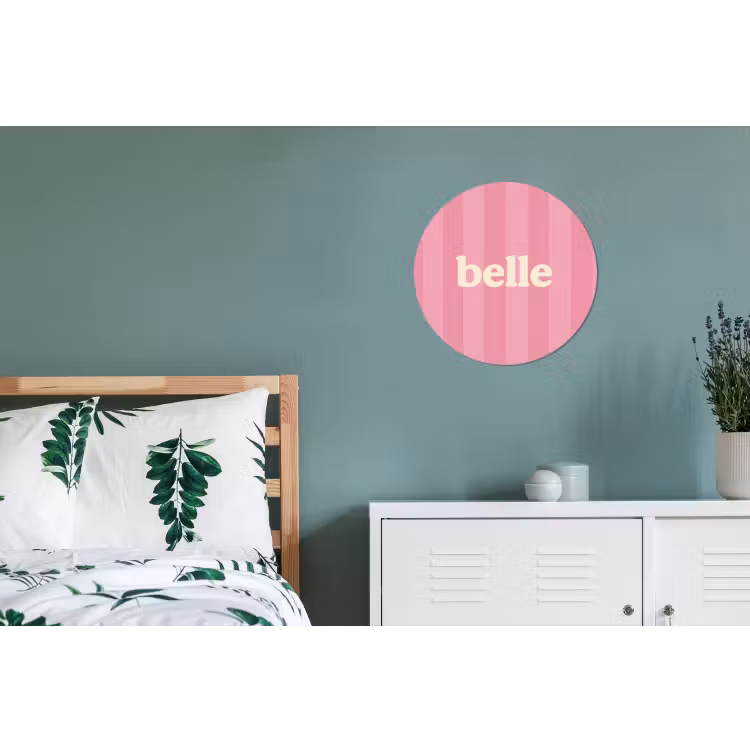 Roze - Gestreept - Belle Wandcirkel aluminium klein -slaapkamer