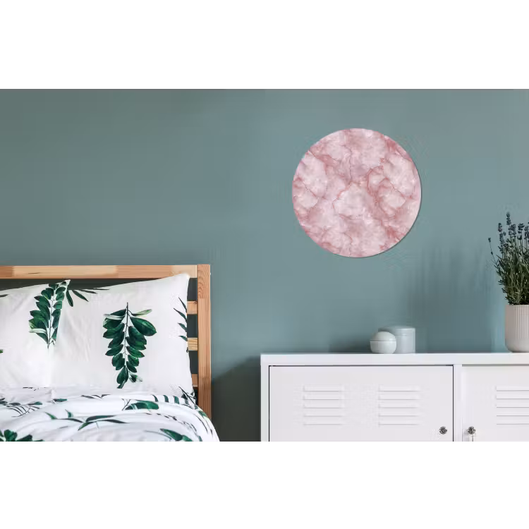 Roze - Kwartsmarmer - Aders Wandcirkel aluminium klein 190 -slaapkamer